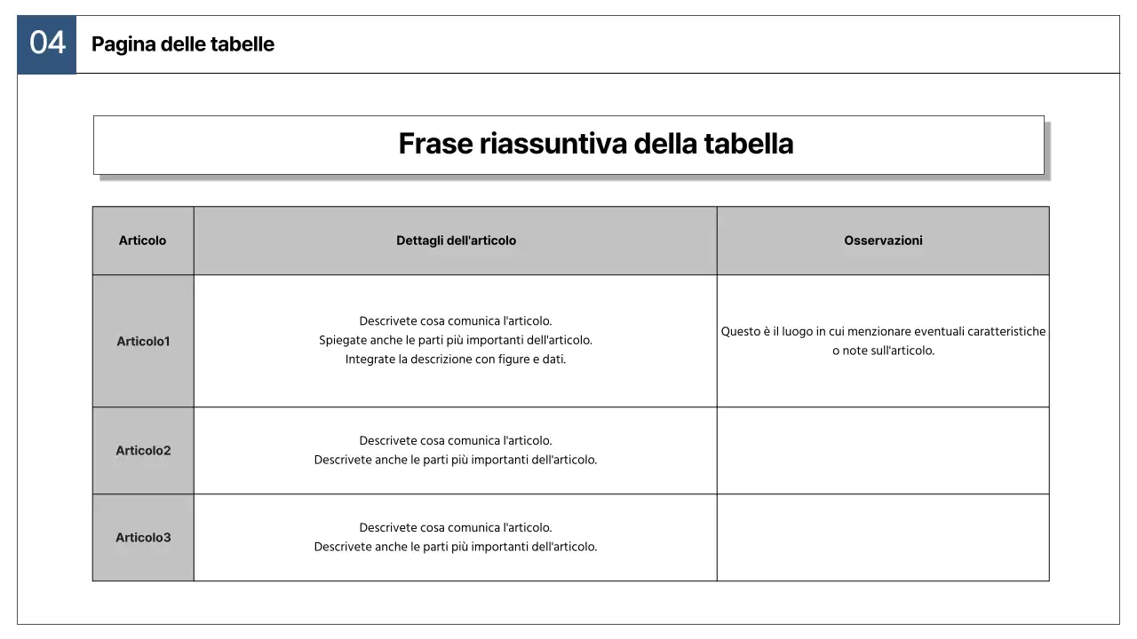 Un semplice rapporto di strategia di mercato in blu navy e grigio