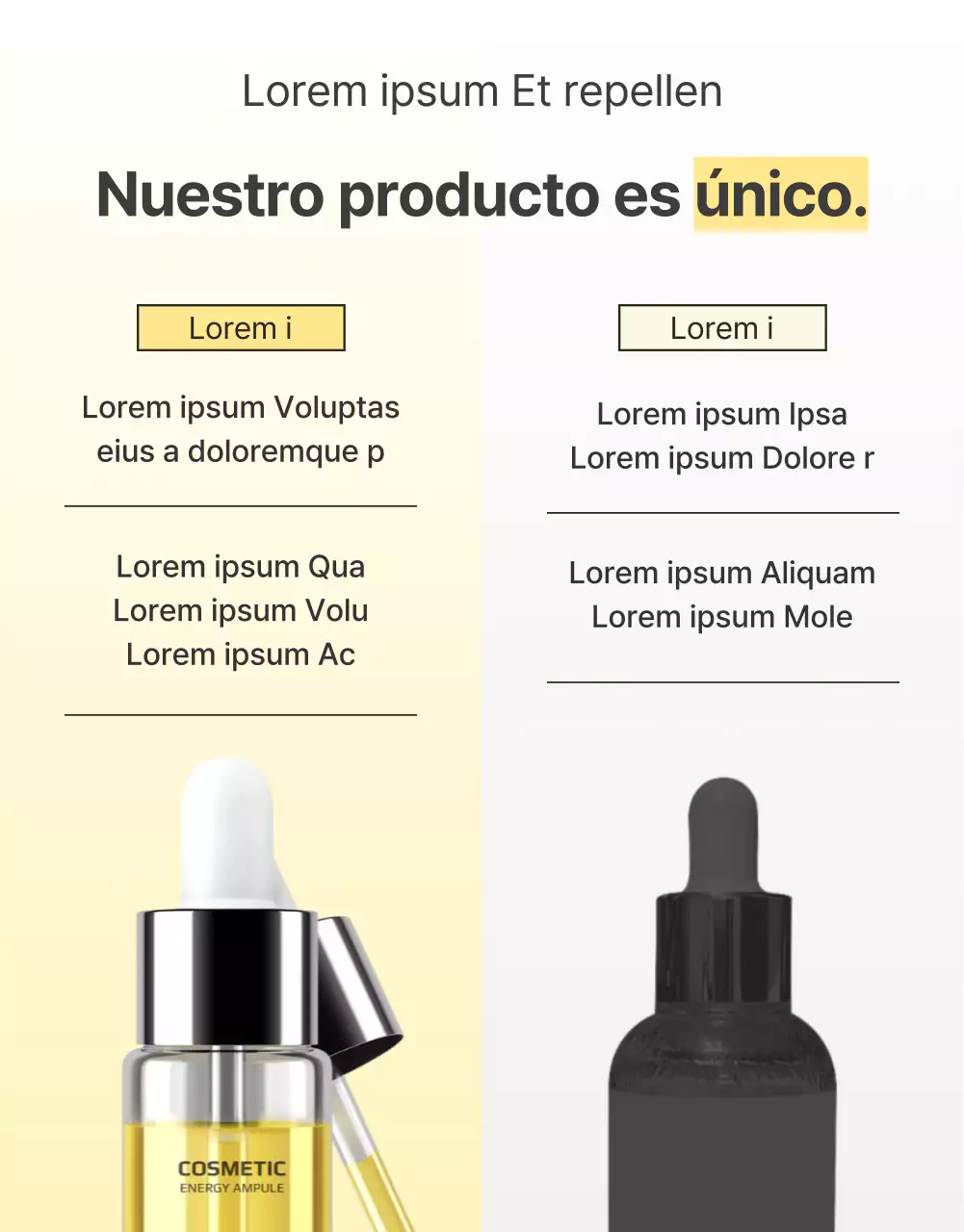 Promover una sencilla página de control de cosméticos para el cuidado de la piel en amarillo y naranja