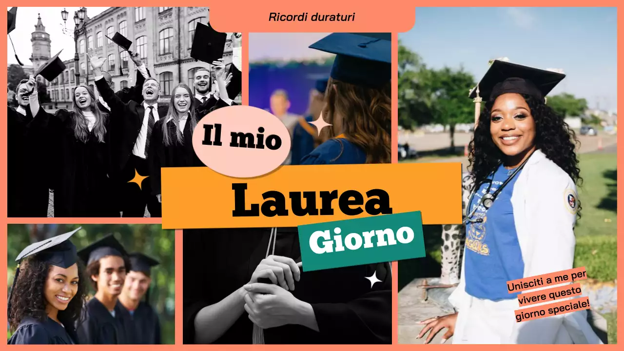 Pubblicità della stagione delle lauree Orange Modern