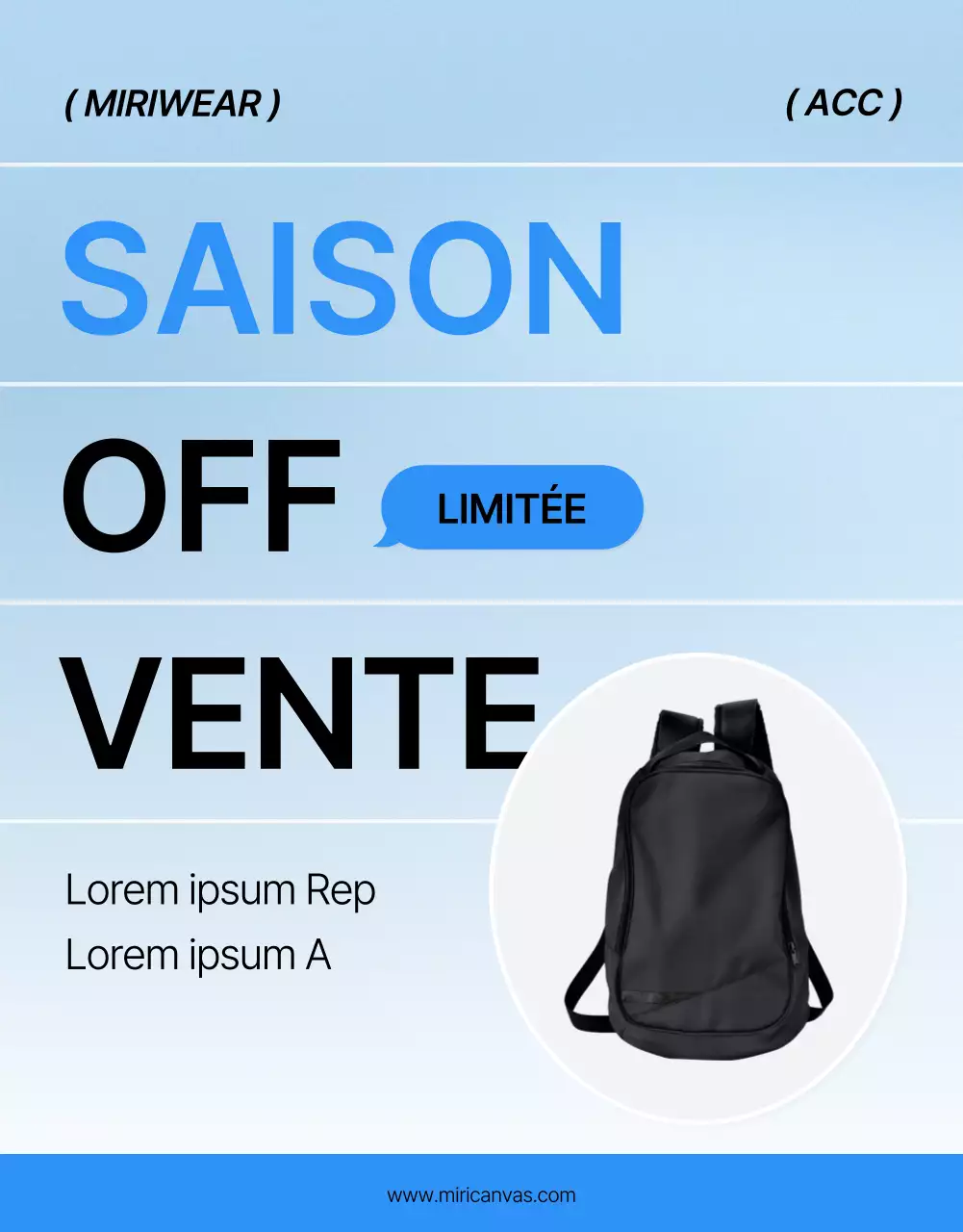 Promouvoir une page de couverture de mode bleue et blanche très tendance