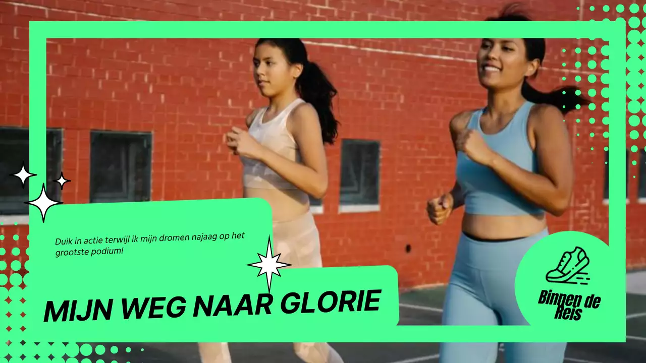 Hippe sportvlog hoofdtitel in fluorescerend groen