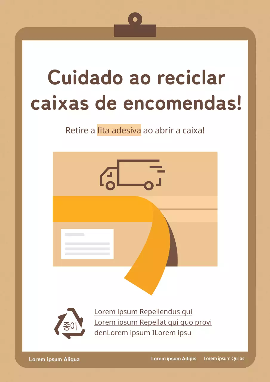 Quadro de avisos simples para apartamento em castanho e bege