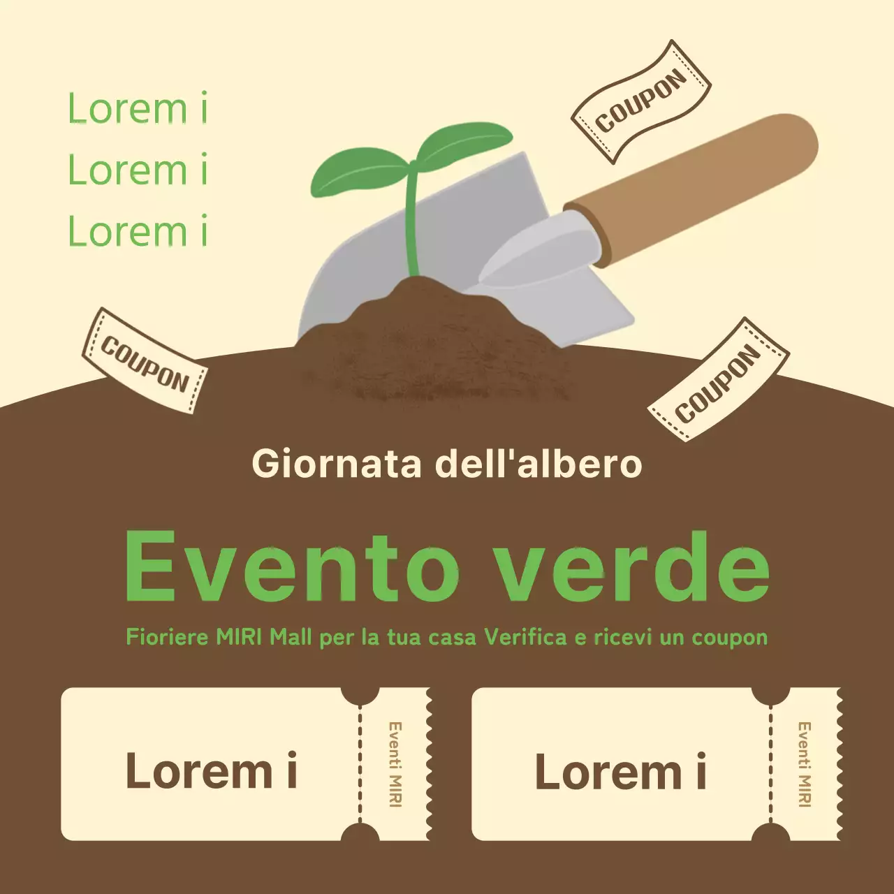 Promuovete il vostro evento Arbor Day con la pop art verde e marrone
