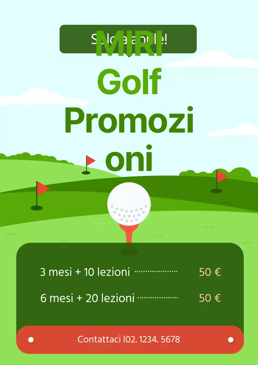 Promuovete il vostro evento promozionale sul golf con un tocco di verde