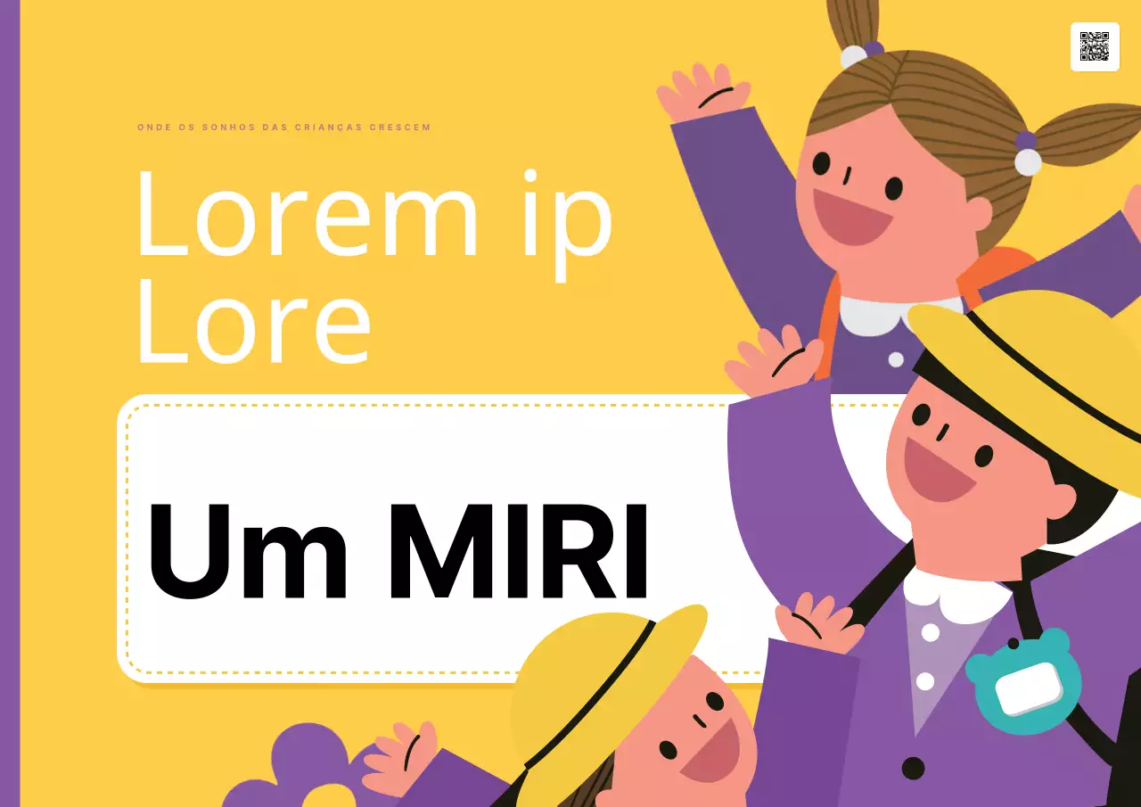 Capa para crachá pré-escolar simples em amarelo e roxo
