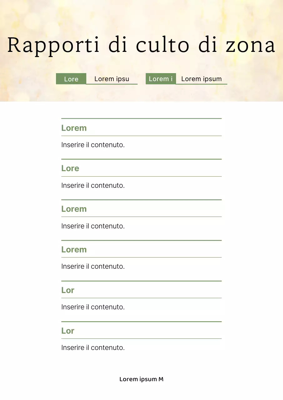 Relazione di culto della zona semplice in oro e giallo