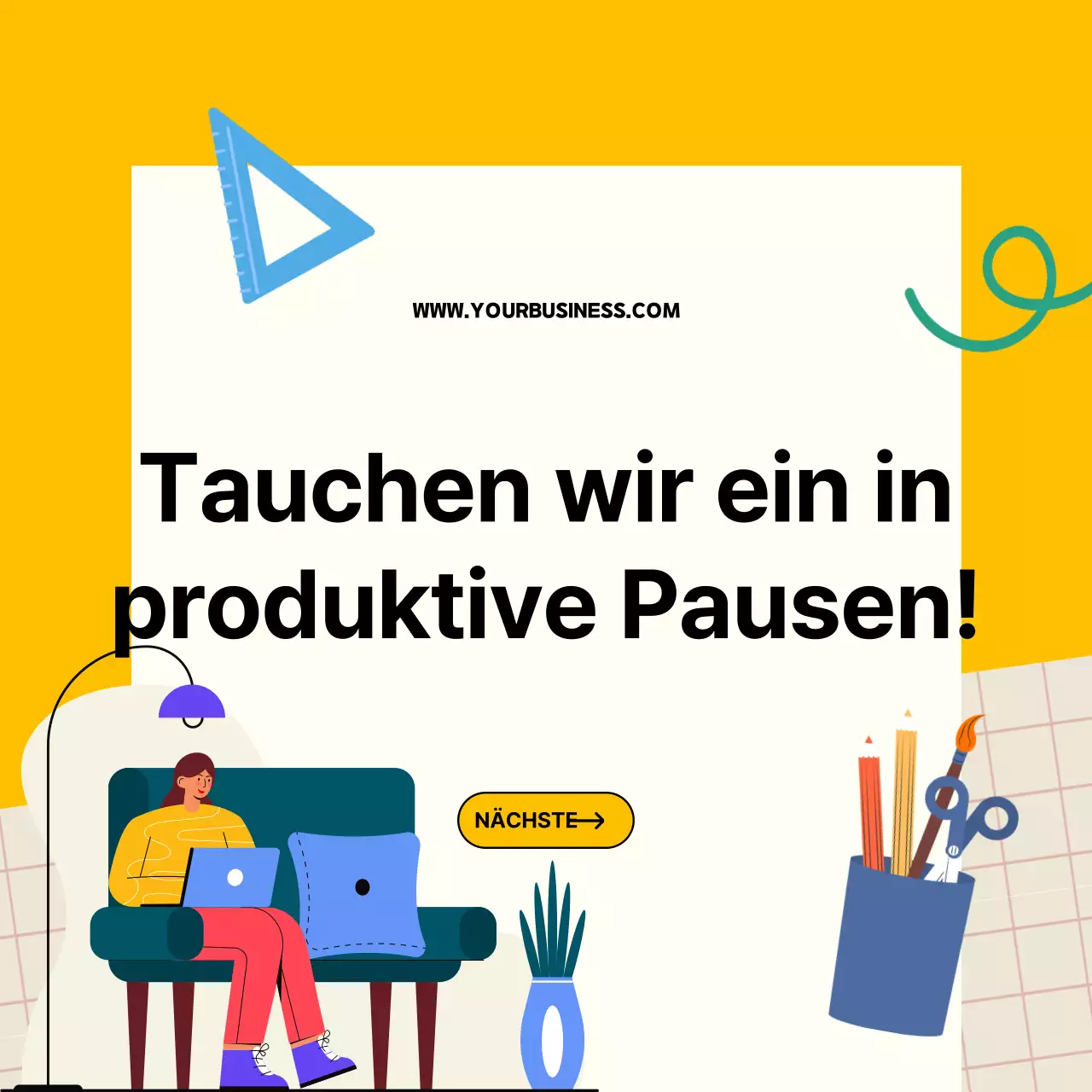 Gelb-weißer Trend Spring Break Study Session Guide