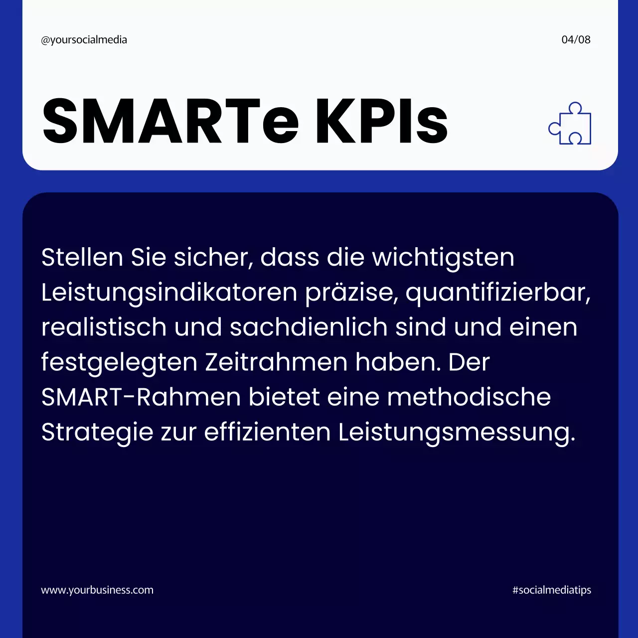 Navy Modern Einfache und mutige Schritte zur Implementierung eines effektiven KPI-Managements Instagram Carousel Post