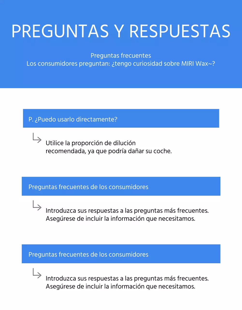 Anuncio minimalista de lavado de coches con fondo azul