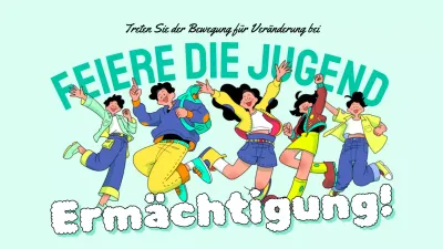 Feiern Sie den Tag der Jugend mit einem trendigen mintfarbenen Haupttitel