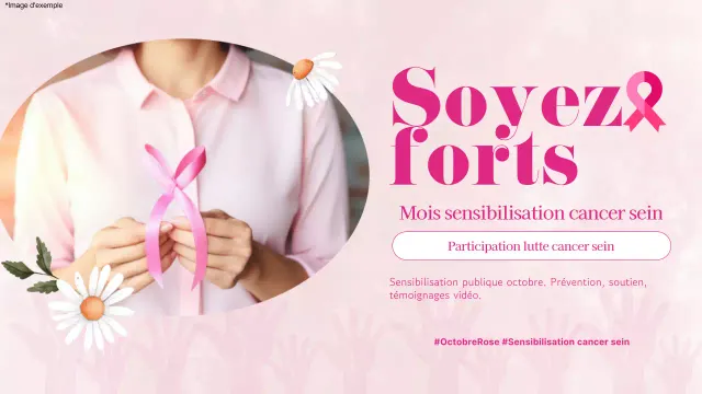 Guide moderne de sensibilisation au cancer du sein rose et blanc