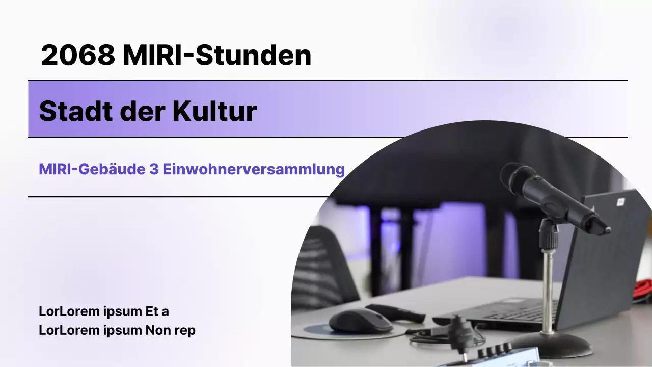 Minimalistisches Streaming Cover für das Rathaus in Lila und Weiß