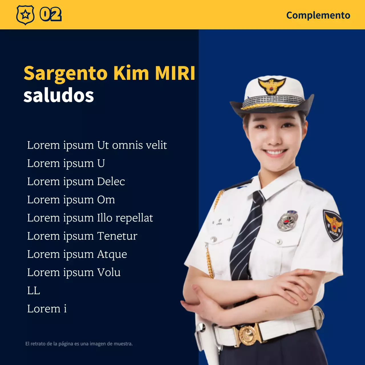 Un sencillo boletín azul y amarillo de la comisaría