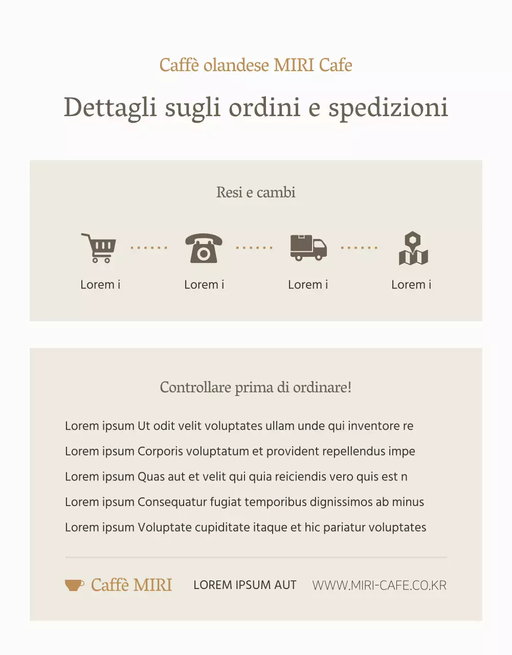 Caffè olandese moderno in beige e avorio spiegato