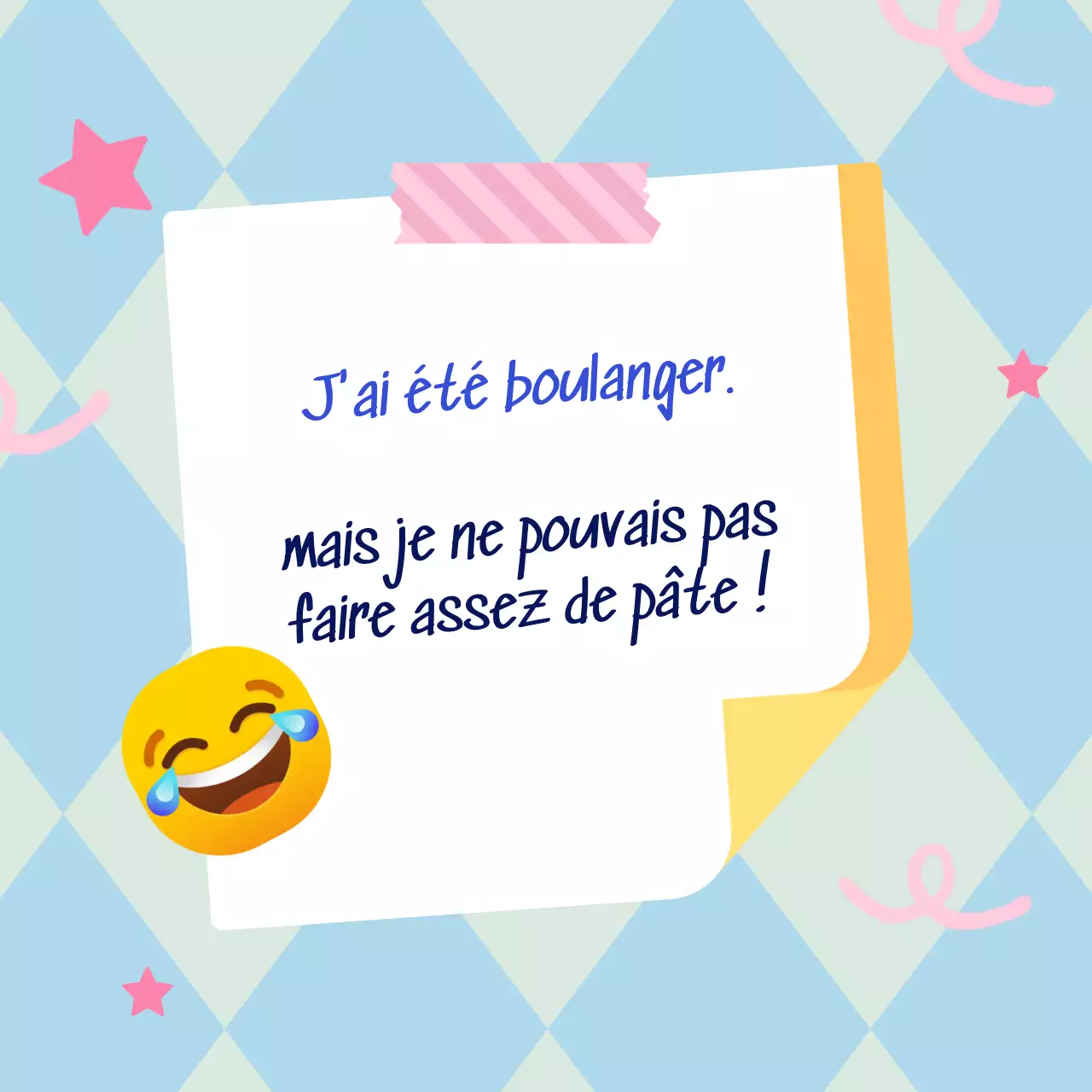 Poisson d'avril : note de blague en bleu, style gribouillis tendance