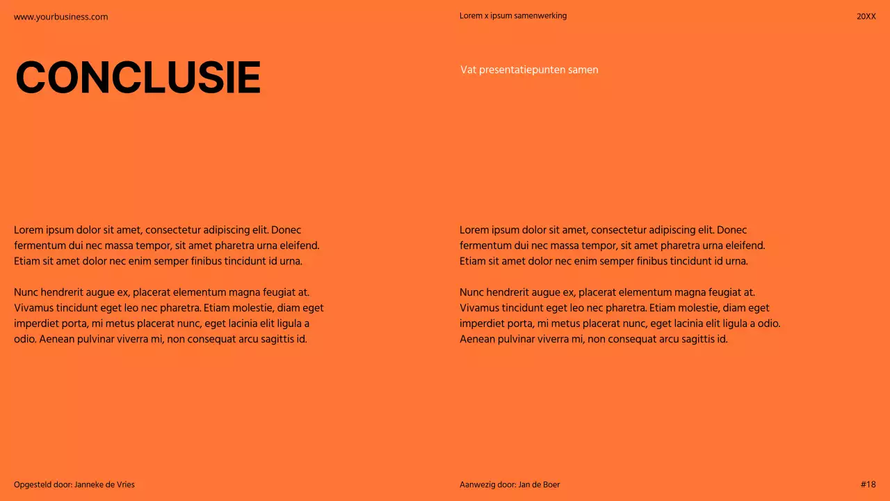 Oranje Modern Minimaal Vet Pitch Deck Voorstel