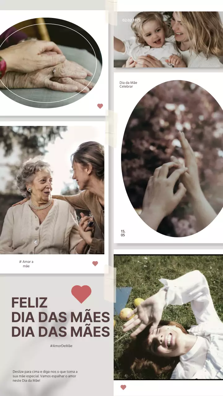 Colagem de fotografias de Feliz Dia da Mãe Bege Simples e Minimalista