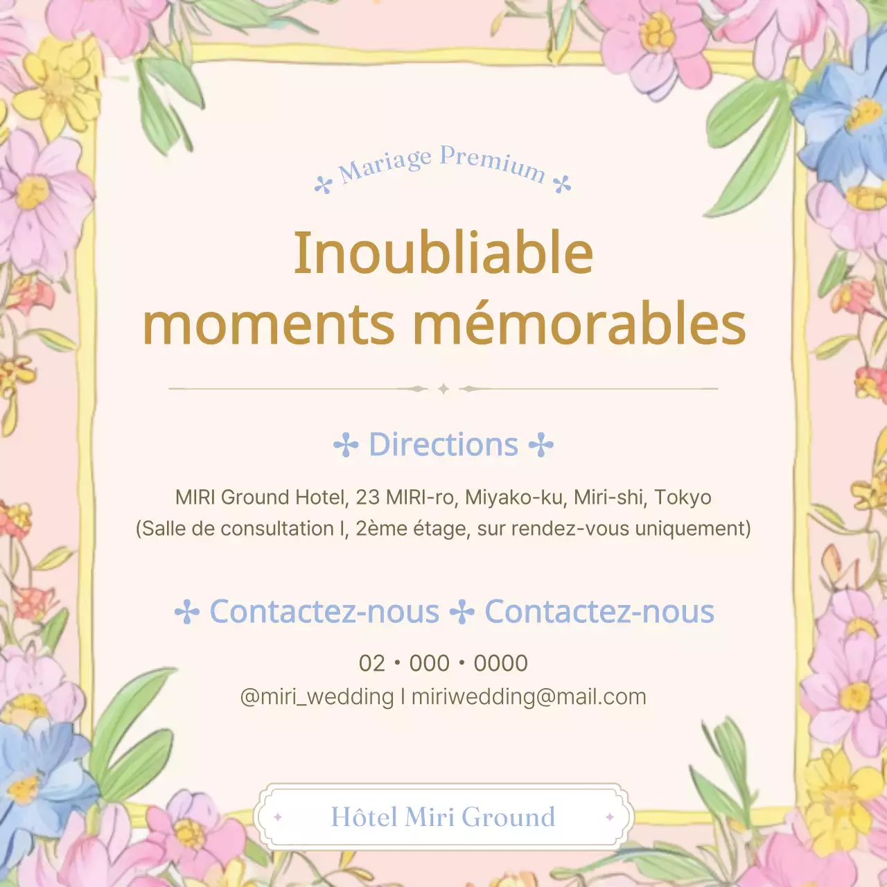 Promouvoir un lieu de mariage classique lavande et rose