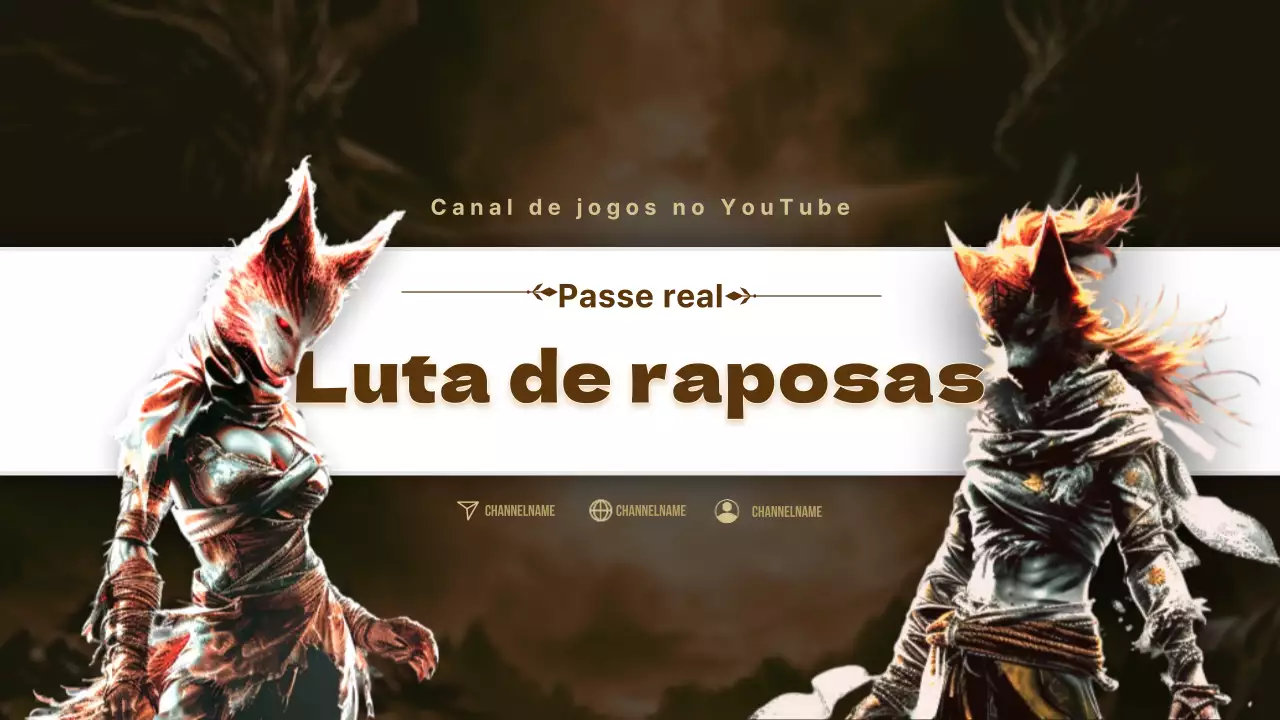 Promova o seu canal de jogos medievais em castanho e preto