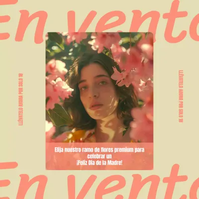 Amarillo y rosa minimalista moderno feliz día de la madre ramo de flores Instagram Post