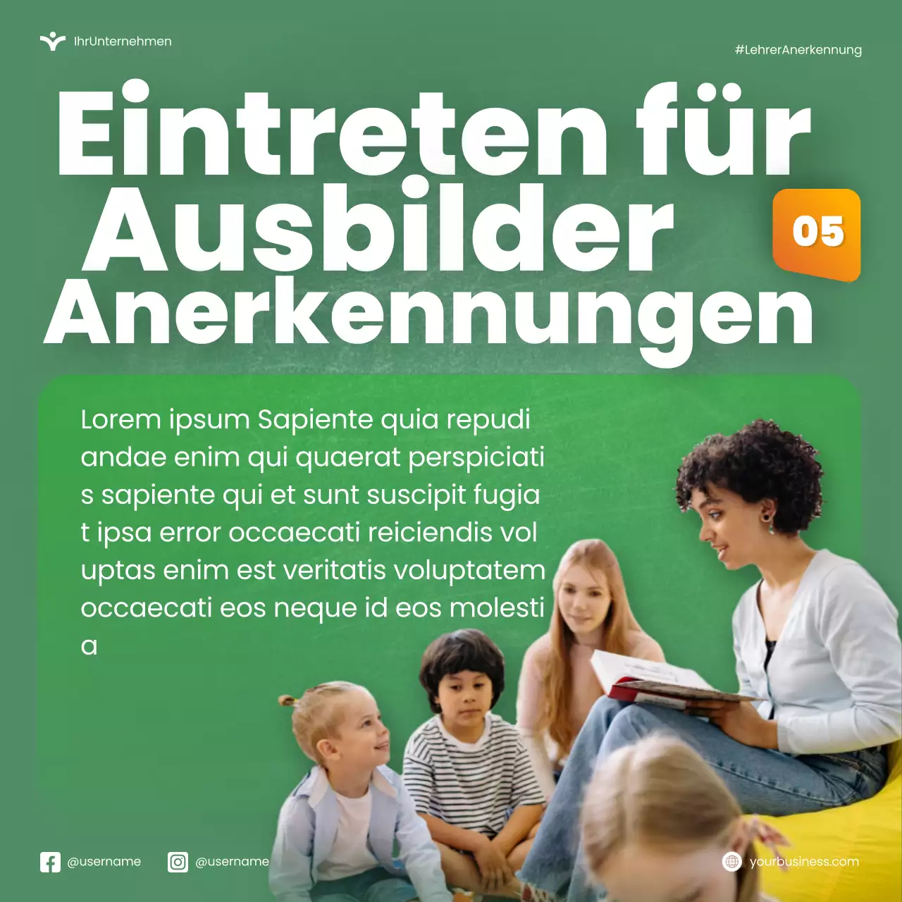 Grün Orange Modern National Teacher Appreciation Week Microblog Karussell Tipps