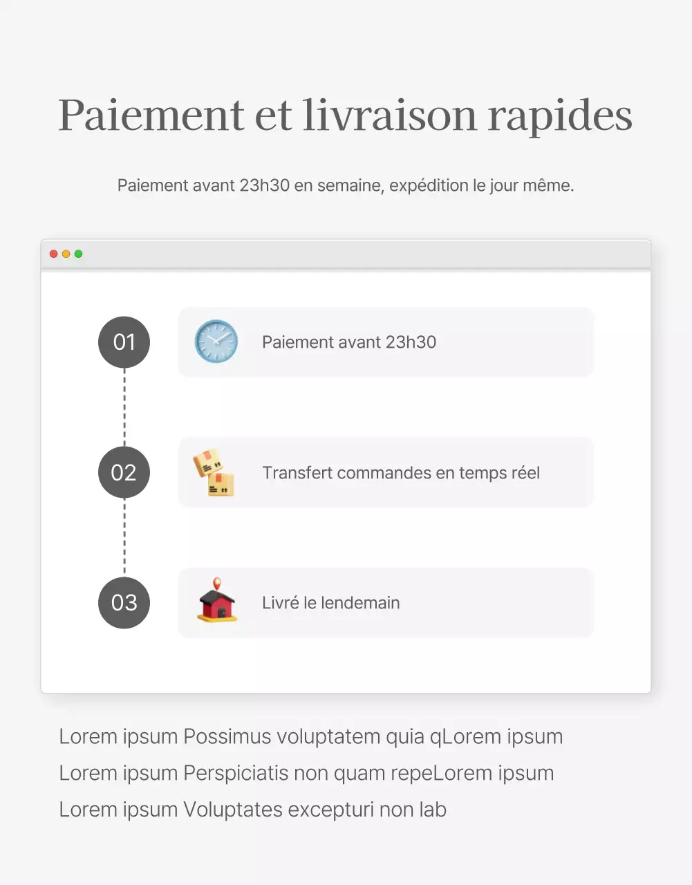 Un centre commercial de mode décoré avec un style simple d'emoji blancs et gris, avec les instructions et précautions nécessaires.