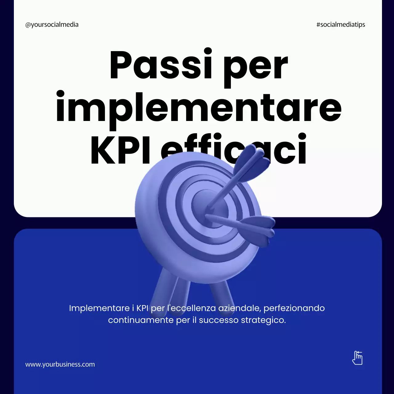 Navy Modern Semplici passi coraggiosi per implementare una gestione efficace dei KPI Post carosello di Instagram