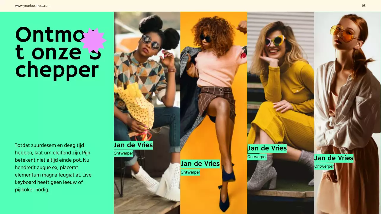 Purple Green Bold Fashion Bedrijfsprofiel Introductie van het bedrijf