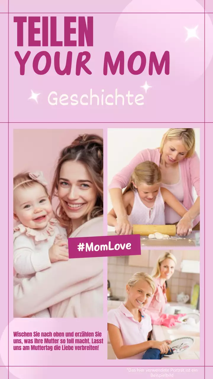 Rosa und Weiß Einfache Muttertagsfeier Werbung