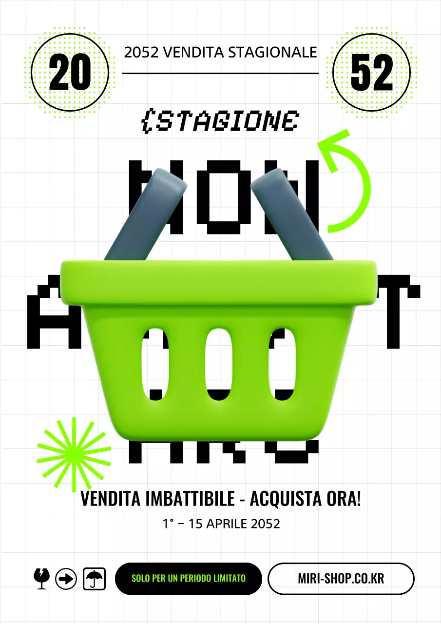 Promuovete i saldi dei centri commerciali di tendenza con colori fluorescenti e nero