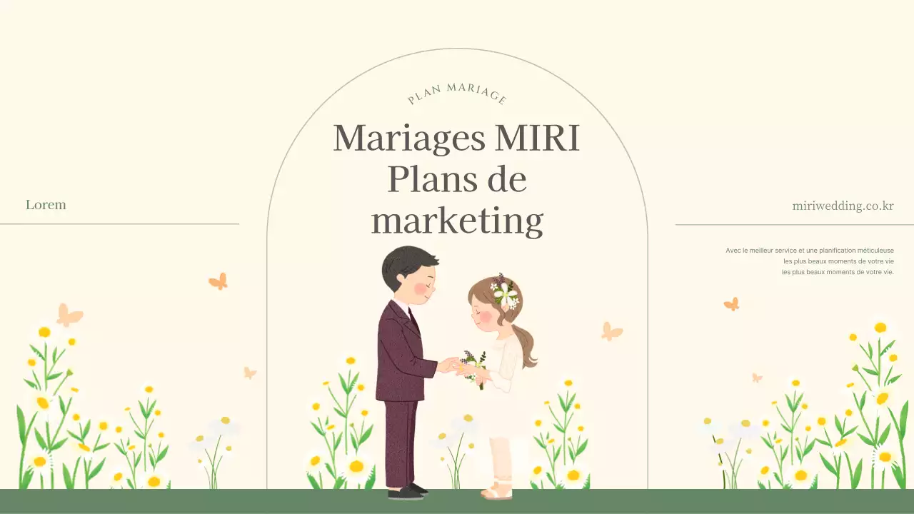 Joli plan marketing d'une organisatrice de mariage en vert et ivoire