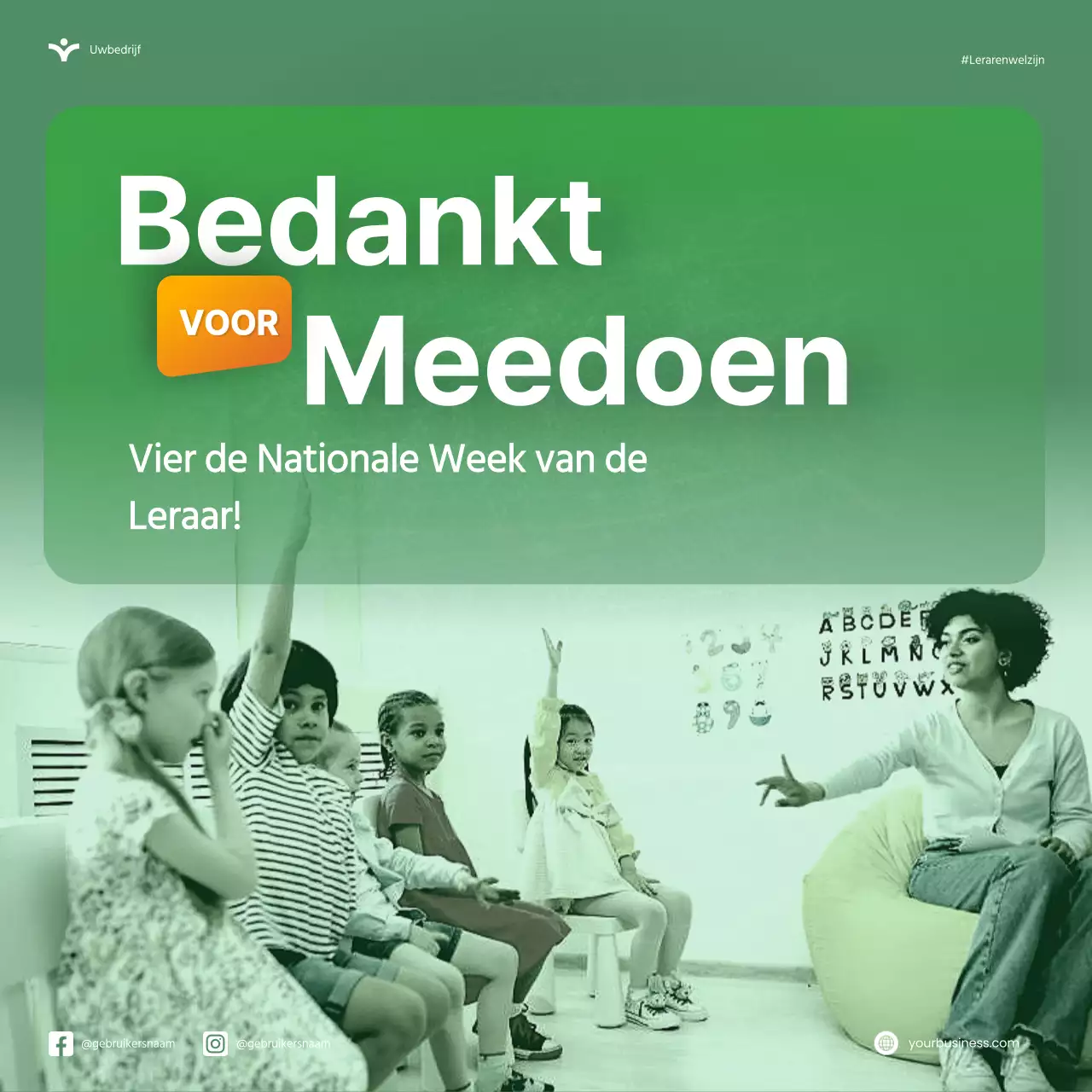 Groen Oranje Modern Nationale Teacher Appreciation Week Microblog Carrousel Tips