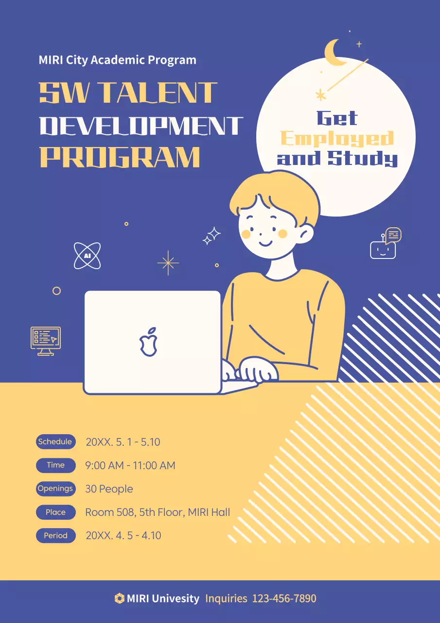 Blue Modern Talent Program Announcement Poster