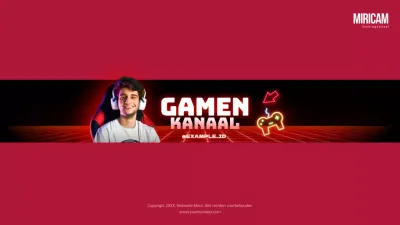 Zwart en rood cyberpunk-geïnspireerd gaming YouTube-kanaal met art cover