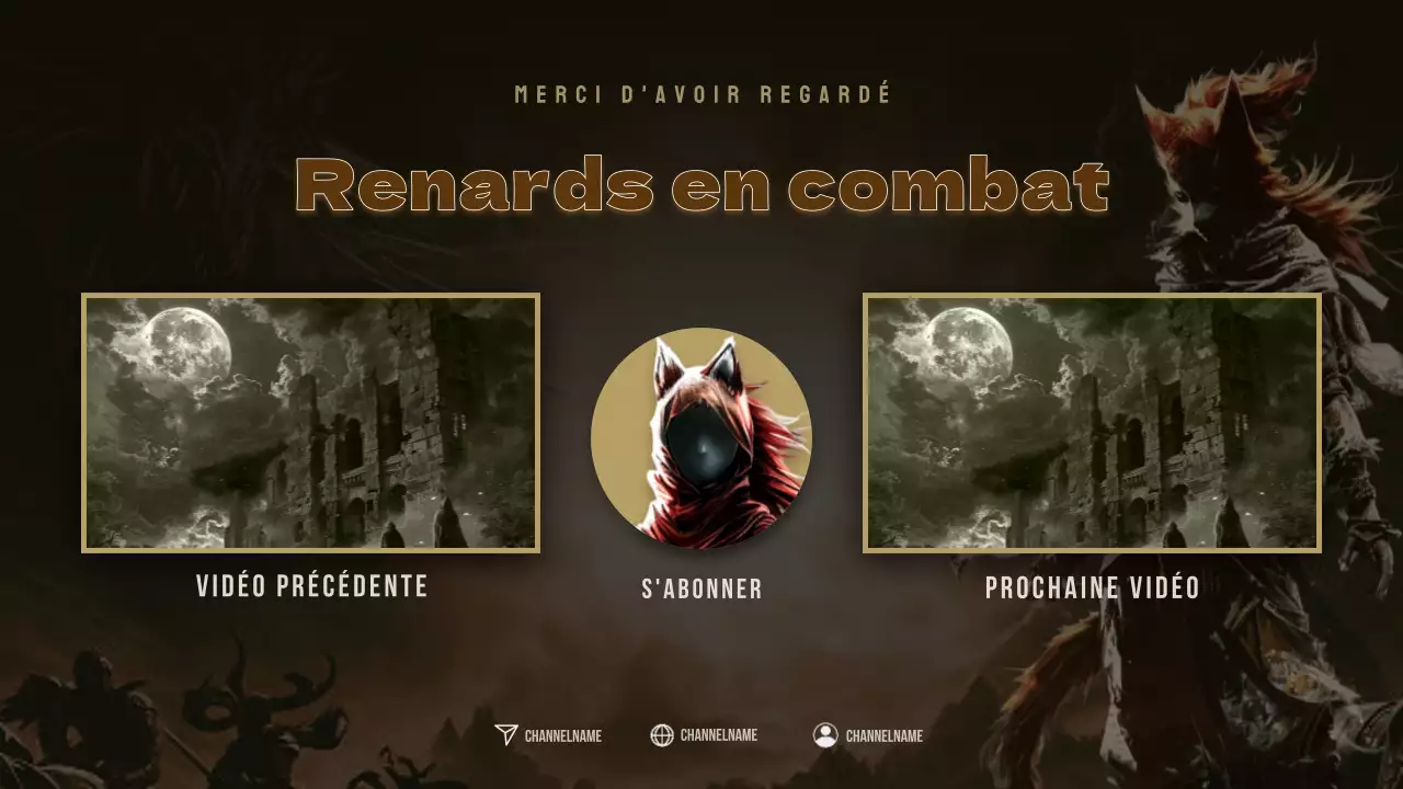 Faites la promotion de votre chaîne de jeux médiévaux en marron et noir