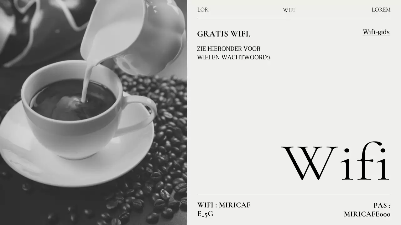 Aankondiging van een collectie moderne cafés in beige