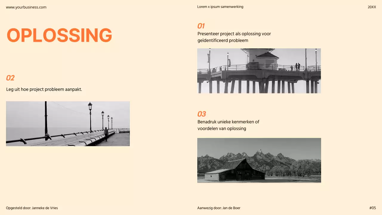 Oranje Modern Minimaal Vet Pitch Deck Voorstel