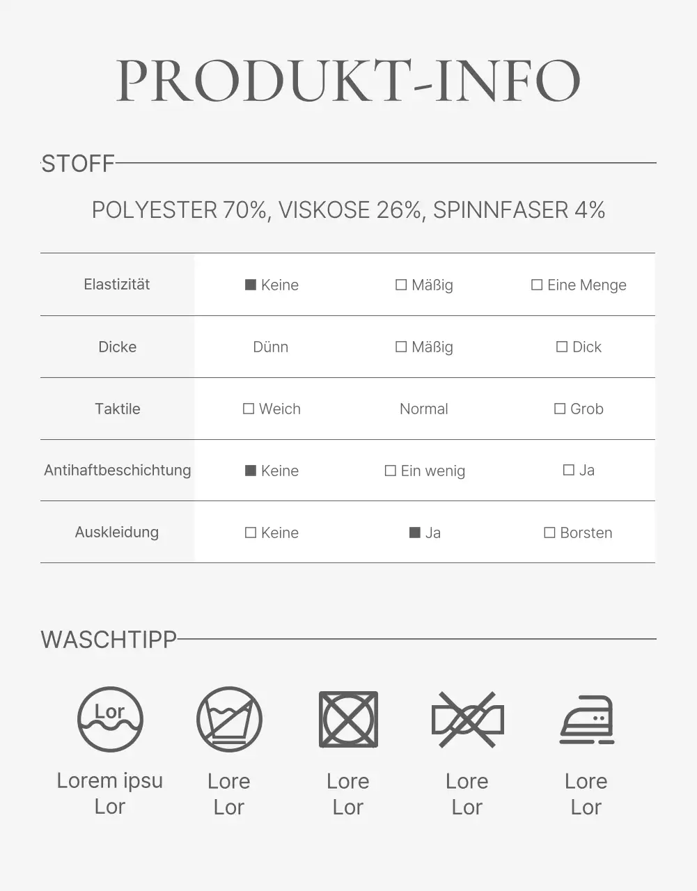 Eine Anzeige für ein Modezentrum mit einfachen weißen und grauen stilisierten Emojis