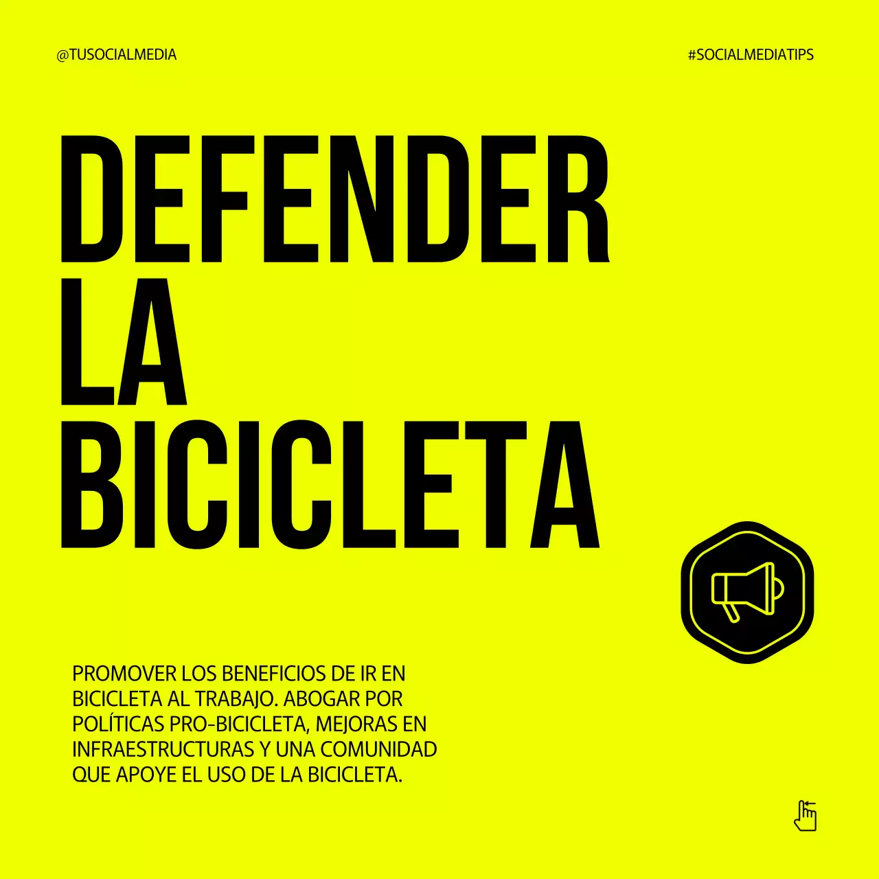 Gris Neón Verde Negrita Día Nacional de la Bicicleta Consejos Instagram Carrusel Post