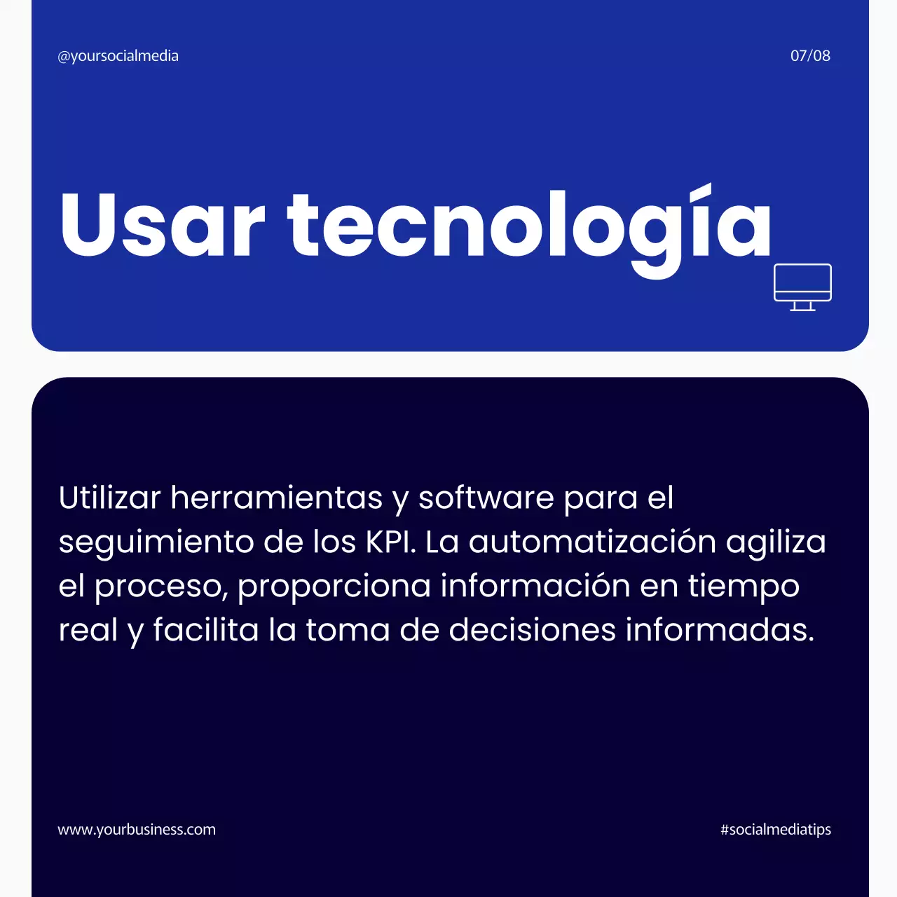 Navy Modern Pasos sencillos y audaces para implementar una gestión eficaz de los KPIs Instagram Carousel Post