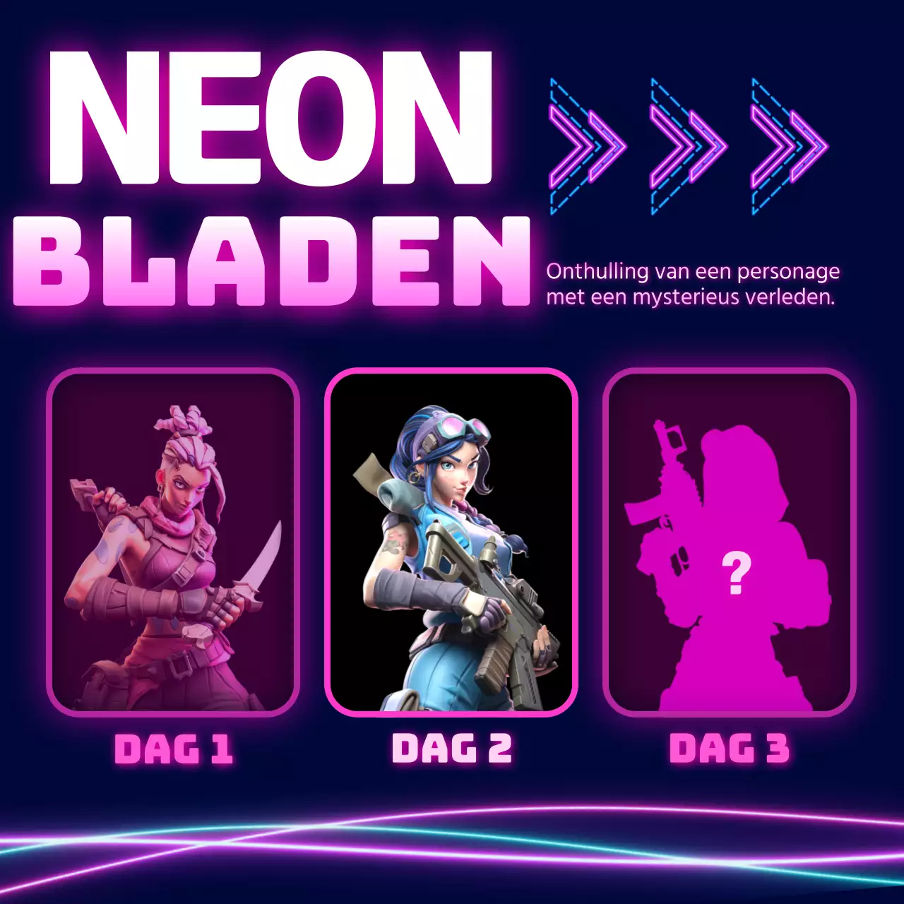 Op cyberpunk geïnspireerde posts voor sociale inhoud in zwart en paars