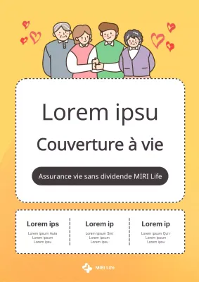 Une jolie publicité orange et jaune pour une assurance-vie