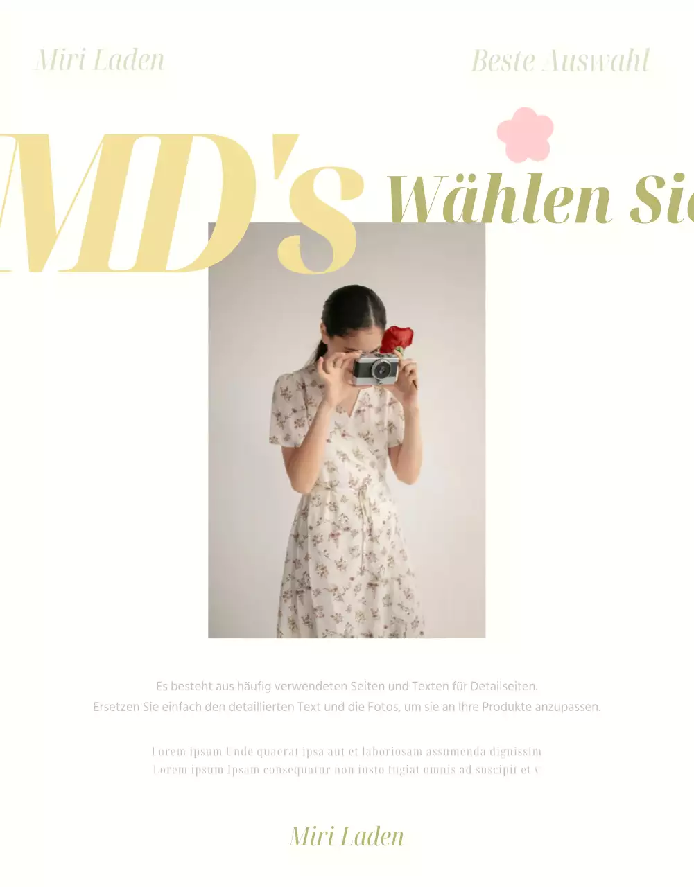 Ein hübsches Frühlingskleid in Gelb und Beige Details