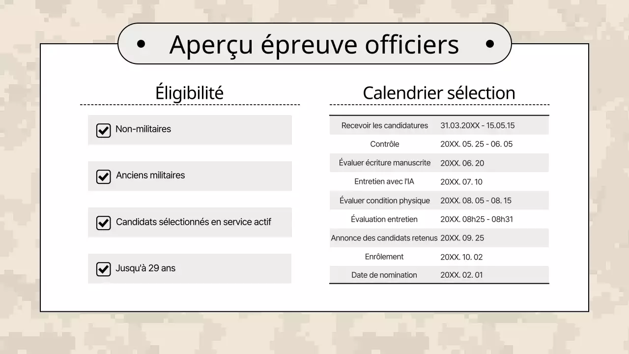 Une simple présentation de briefing de recrutement kaki et beige