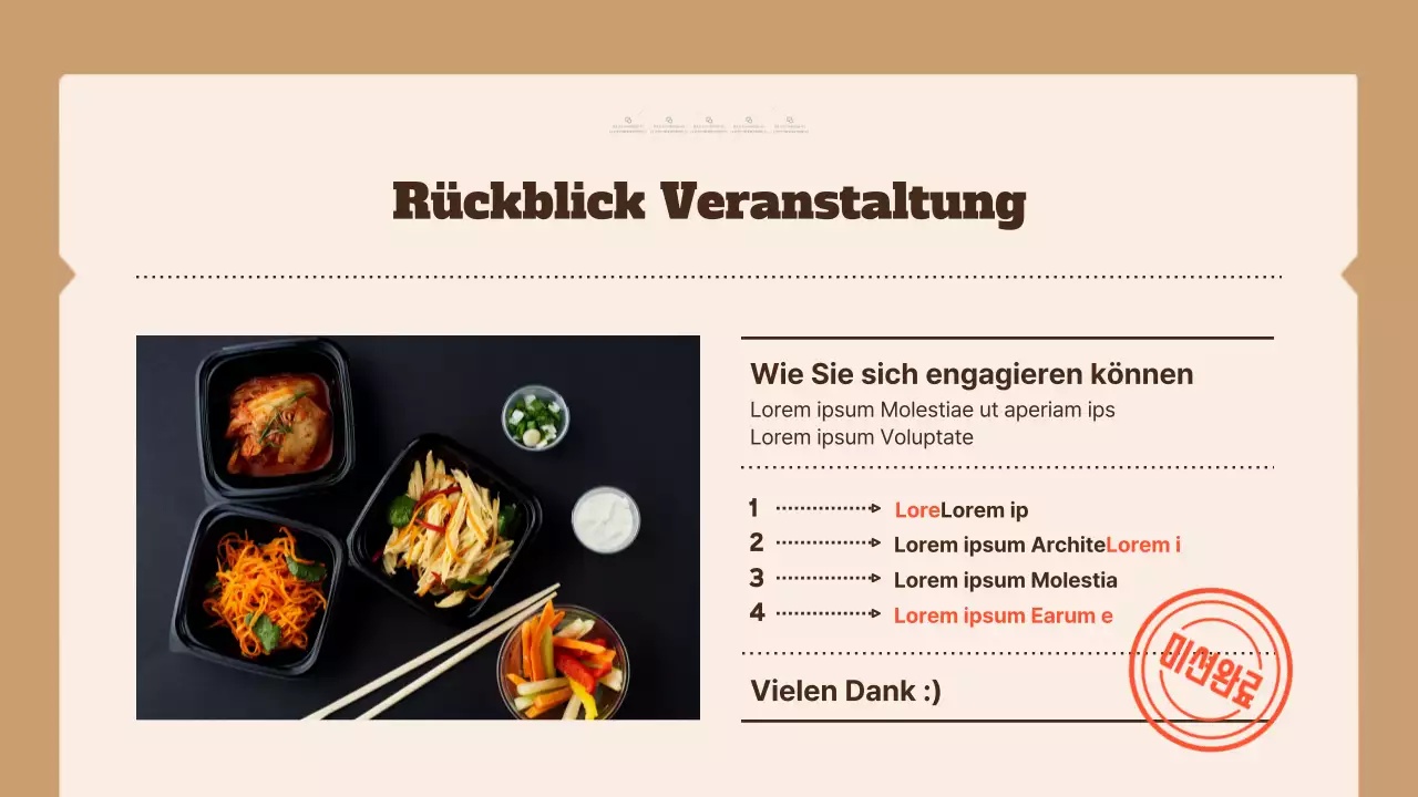 Werbung für ein einfaches Bento-Restaurant in Braun und Beige