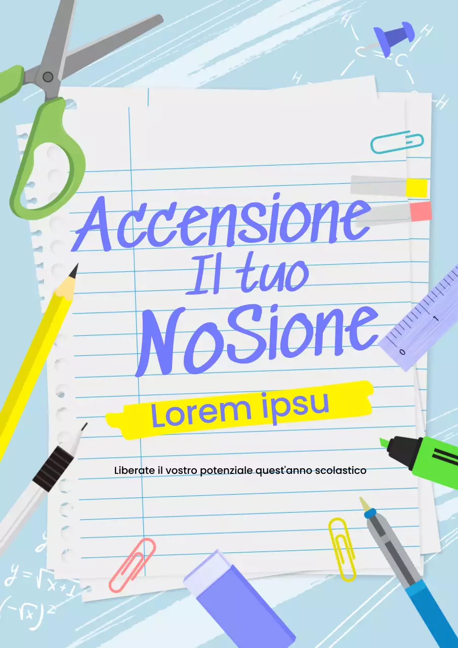 Campagna di ritorno a scuola in azzurro