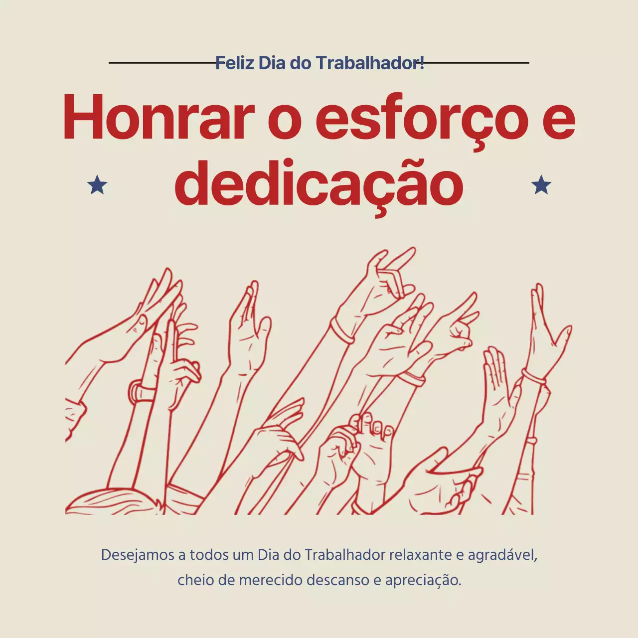 Artigos promocionais bege e vermelho retro happy labour day