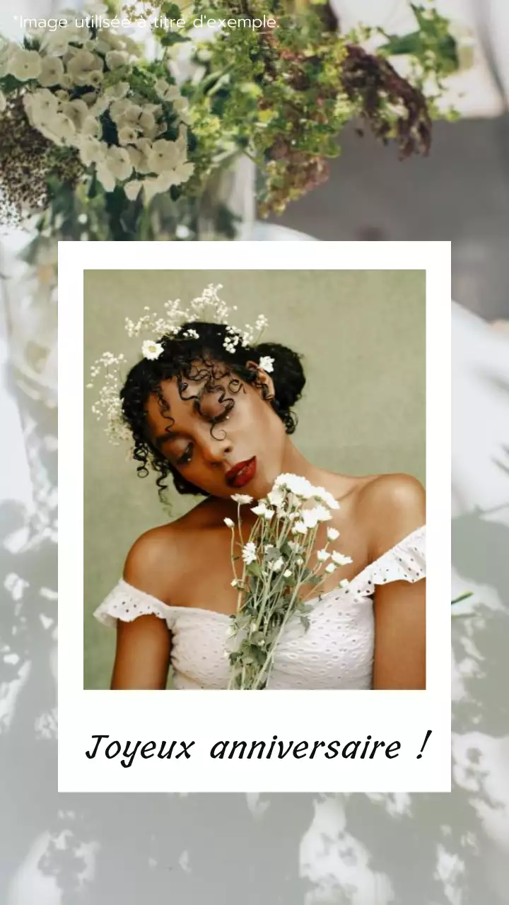 Cadre photo élégant blanc et kaki Promotion Joyeux anniversaire