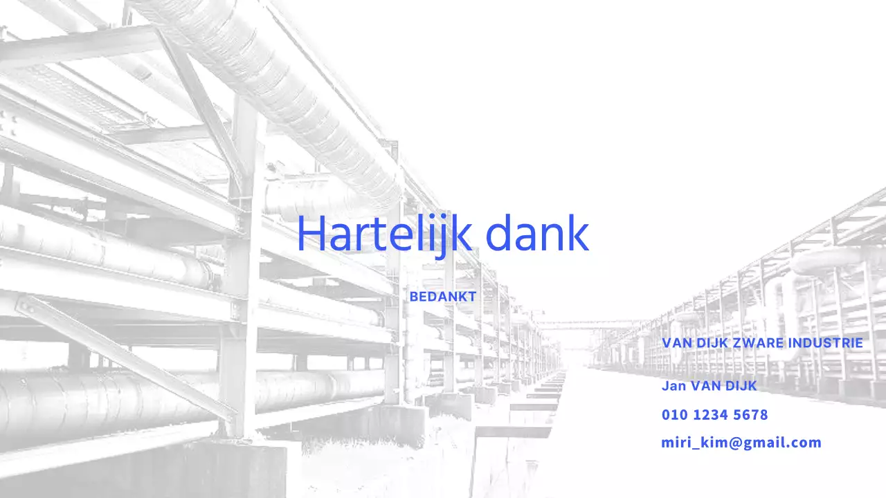 Een minimalistisch businessplan voor zware industrie in blauw