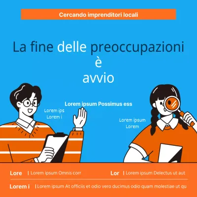 Promuovere un concorso kitsch arancione e blu prima dell'avvio dell'attività.